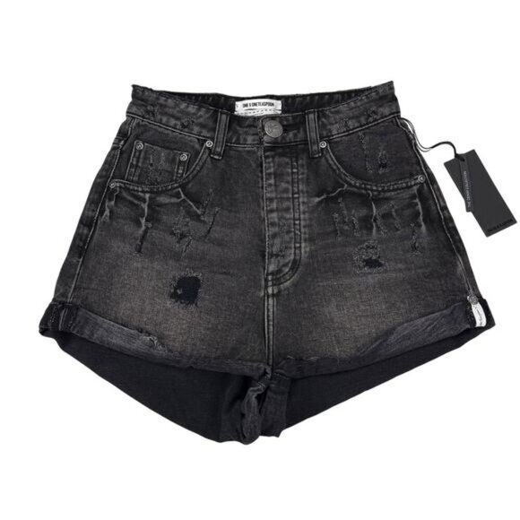 NWT ONE X ONETEASPOON High Waisted Bandits Denim Short Sz 24 Double Bass - Picture 3 of 7
